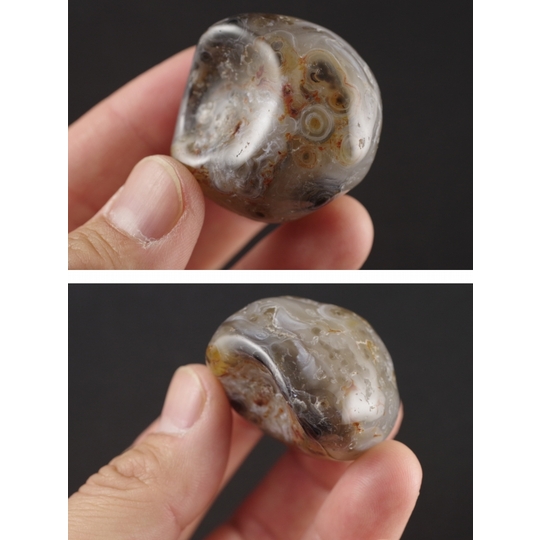 水入り瑪瑙 丸磨き 56g 天然石販売 名取貴石 天然石原石鉱物結晶
