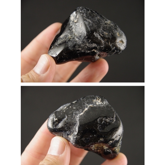 黒瑪瑙原石 磨き石 115g 天然石販売 名取貴石 天然石原石鉱物結晶