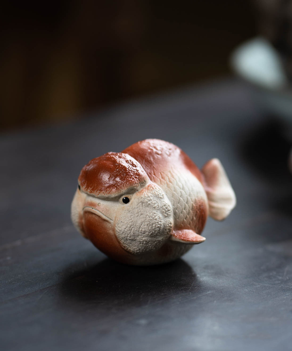IwaiLoft 金魚の置物 宜興紫砂 陶器 茶寵 手作り オブジェ かわいい