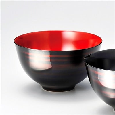 雅乃 越前漆器 彩波大椀 ペア 白檀 化粧箱入り: サトクル|【JAタウン