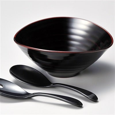雅乃 越前漆器 くつろぎ盛鉢 サーバーセット 溜 化粧箱入り: サトクル