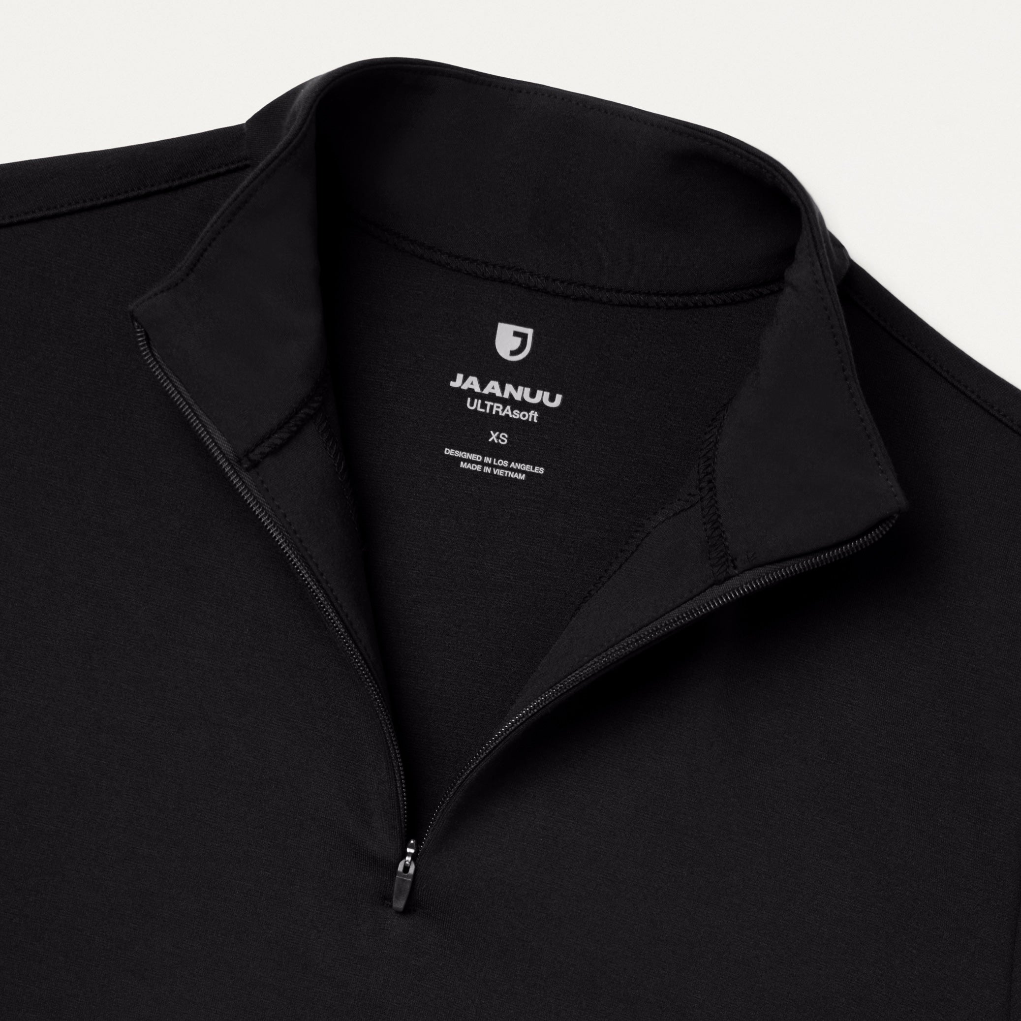 Astra Slim Half-Zip UltraSOFT™ Scrub Top - Black – JAANUU