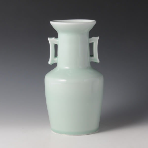 Japan Pottery Net / 鍋島青磁耳付花瓶