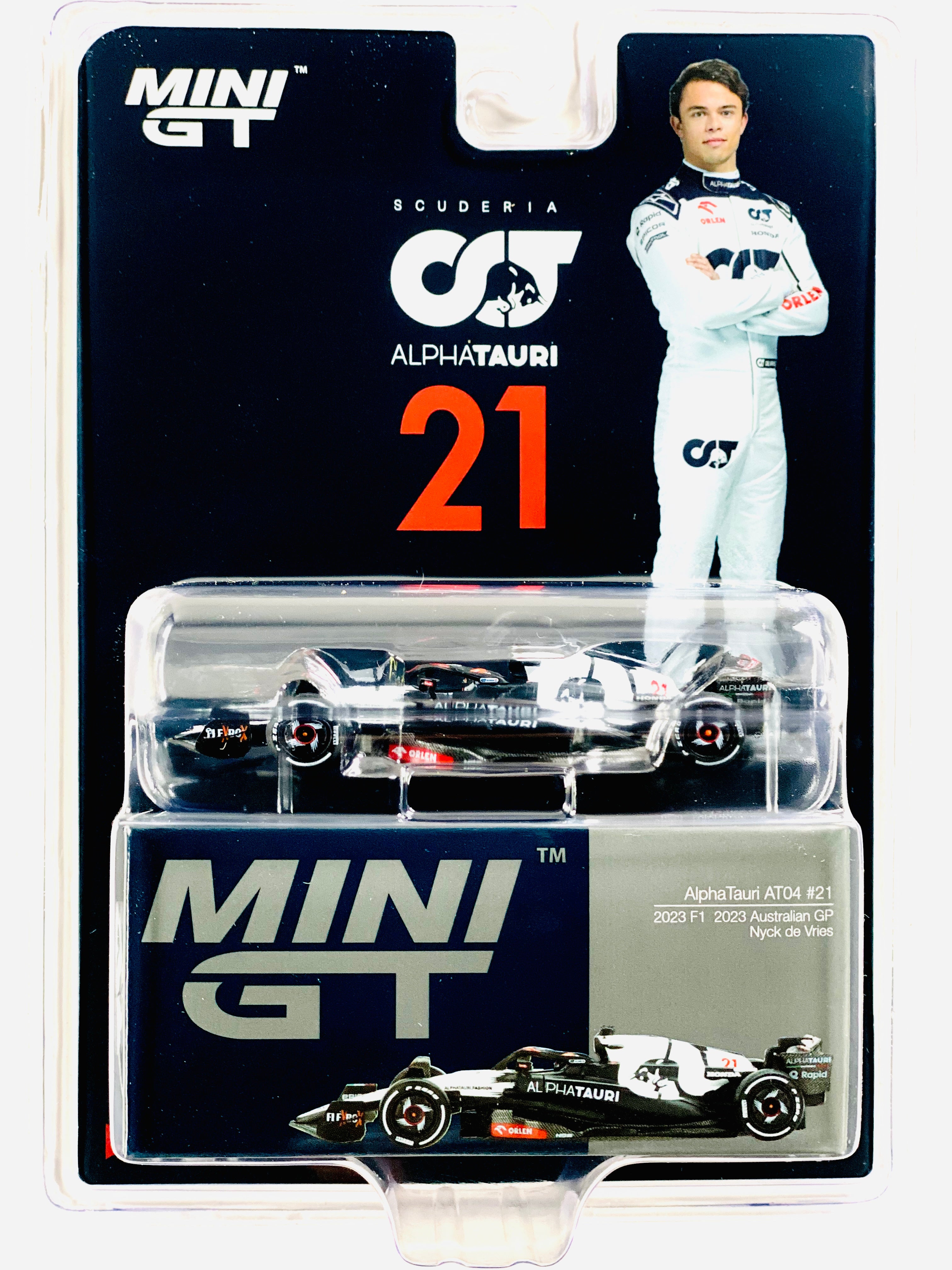 Mini GT Mijo Exclusive AlphaTauri AT04 #21 Nyck de Vries 2023 F1