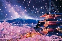 EPO-22-107s 風景 浅間神社から望む桜富士 2016ピース ［CP-WH］ ［CP