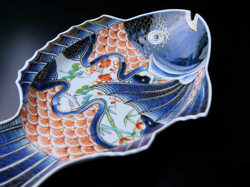 角皿 金彩 色絵付け 歪みあり 松竹梅 人物 船 小鳥 紅葉 5脚 江戸時代