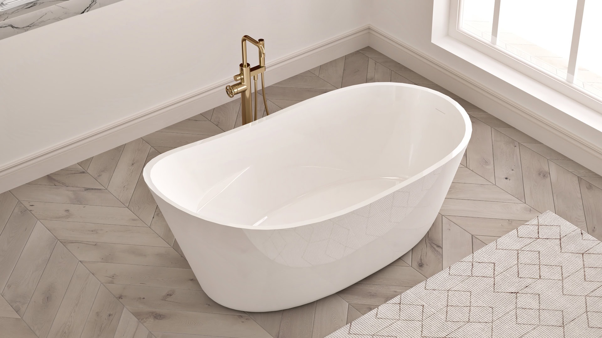 59 or 67 inch Modern Freestanding Bath Romy | OCEANIA