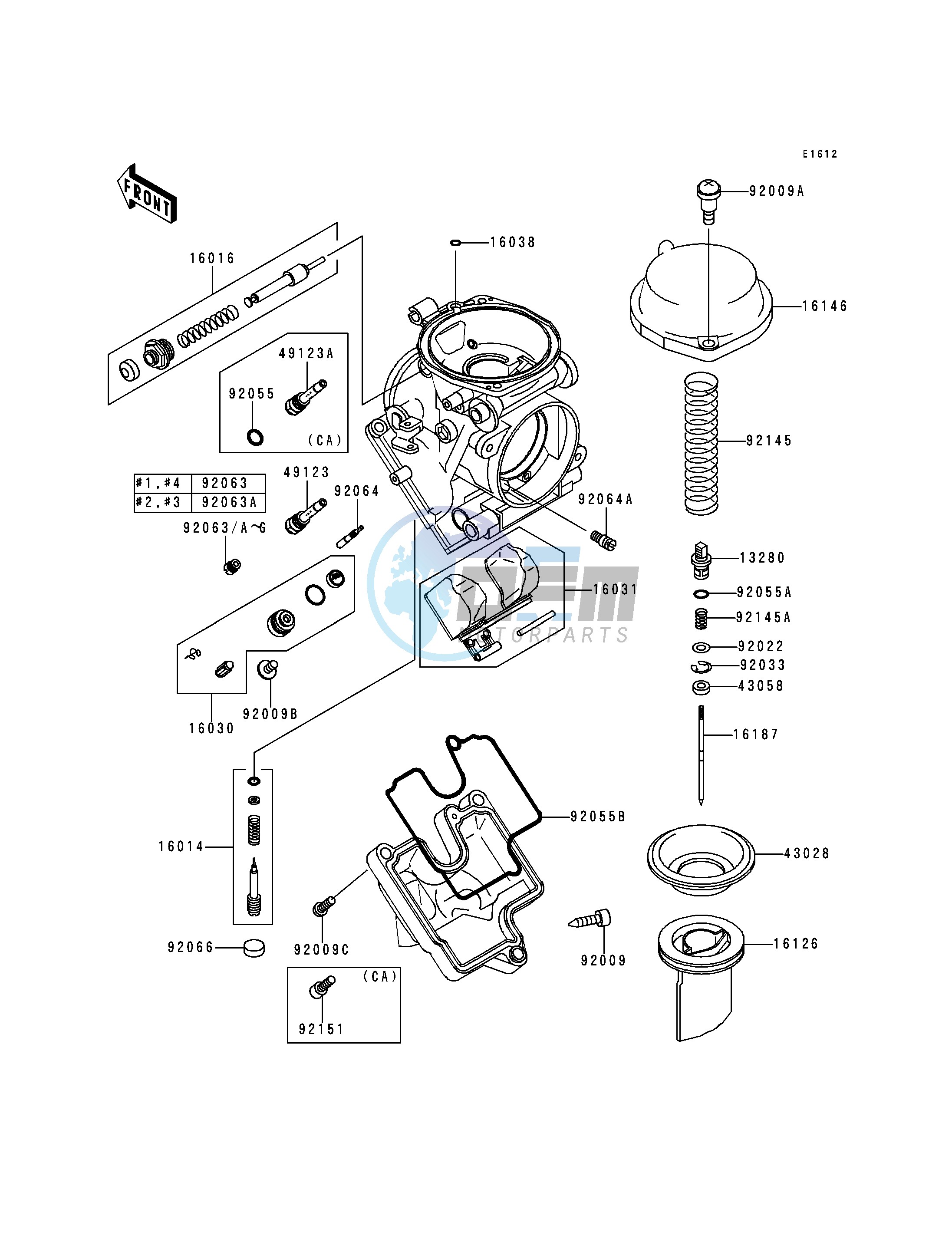 CARBURETOR PARTS Kawasaki ZX 600 G [NINJA ZX-6R] (G1-G2) [NINJA ZX