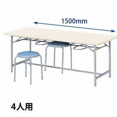 YZ-1275C 生興 折りたたみ式4人用食堂テーブル シルバーフレームの通販