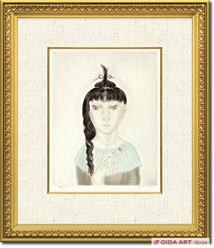 藤田嗣治 花を持つ少女 | 絵画など美術品の販売と買取 | 東京・銀座