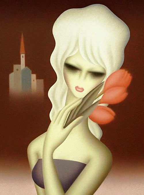 東郷青児 チューリップ | 絵画など美術品の販売と買取 | 東京・銀座