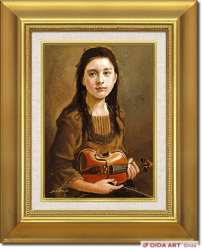 奥龍之介 バイオリンの少女 | 絵画など美術品の販売と買取 | 東京