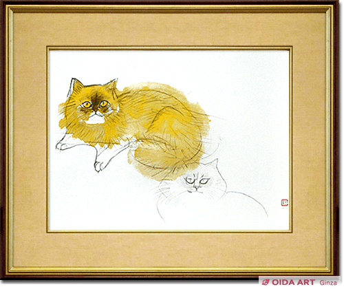 奥村土牛 二匹の猫 | 絵画など美術品の販売と買取 | 東京・銀座 おいだ美術