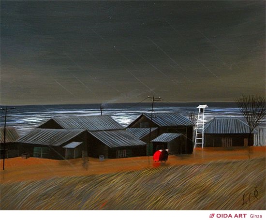 斎藤真一 おはる瞽女日記より 雨の久田 | 絵画など美術品の販売と買取