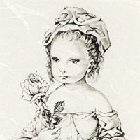 藤田嗣治 バラを持つ少女（額A） | 絵画など美術品の販売と買取 | 東京
