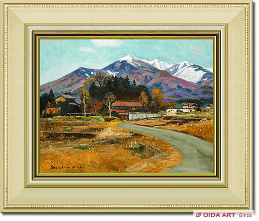 髙野元孝、【北の漁村】、希少な大判額装用画集より、美品、日本人画家