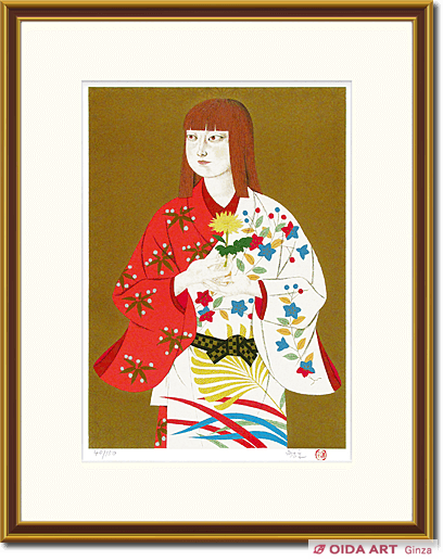 森田曠平 菊持ちおとめ | 絵画など美術品の販売と買取 | 東京・銀座