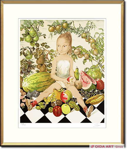 藤田嗣治 果物と少女 | 絵画など美術品の販売と買取 | 東京・銀座 おい