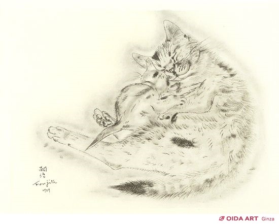 藤田嗣治 猫の本 ”アオラ” | 絵画など美術品の販売と買取 | 東京・銀座