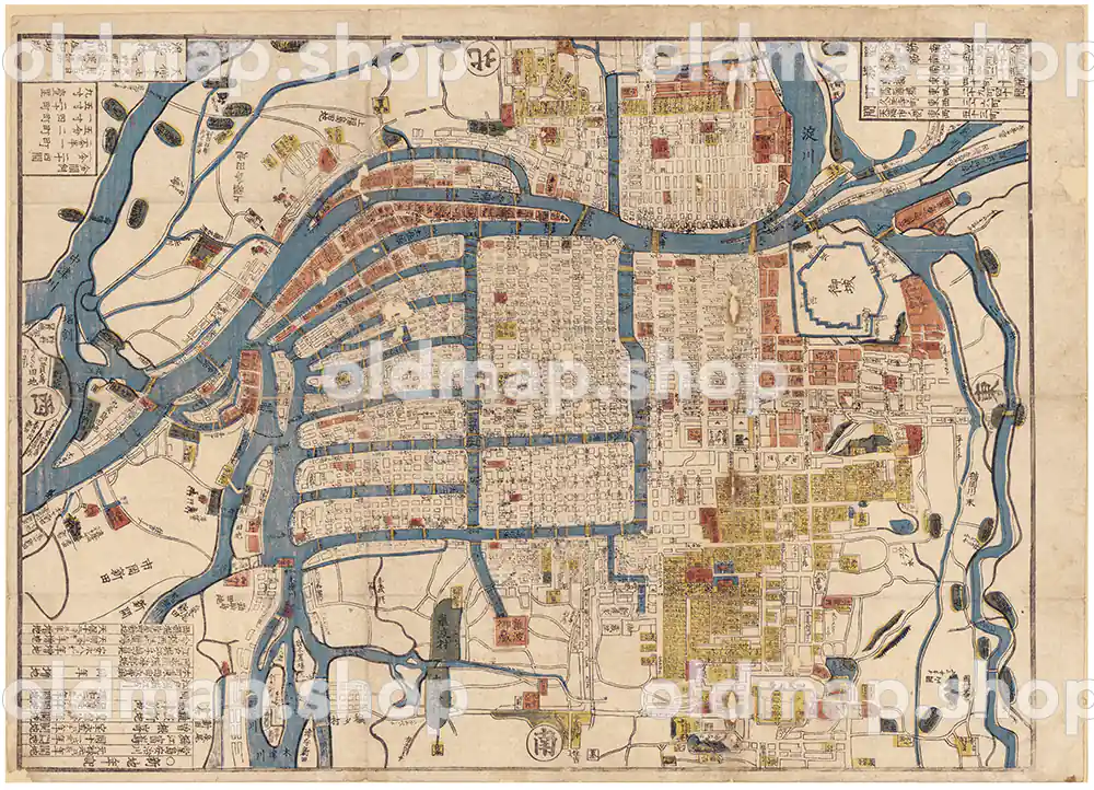 天保改正 摂津大坂図 天保13年(1842) – 古地図素材データの