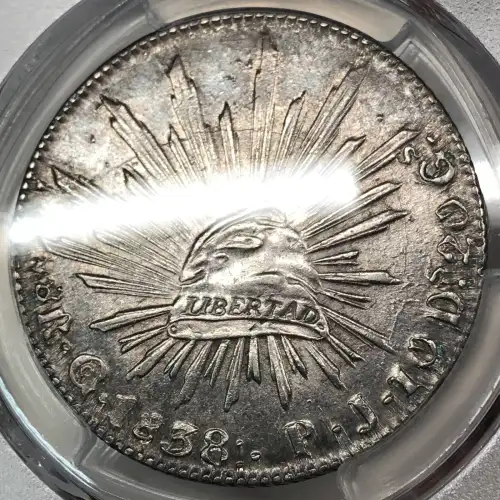 1838-Go PJ Mexico Silver 8 REALES PCGS AU-58 Go20 - Old Pueblo Coin