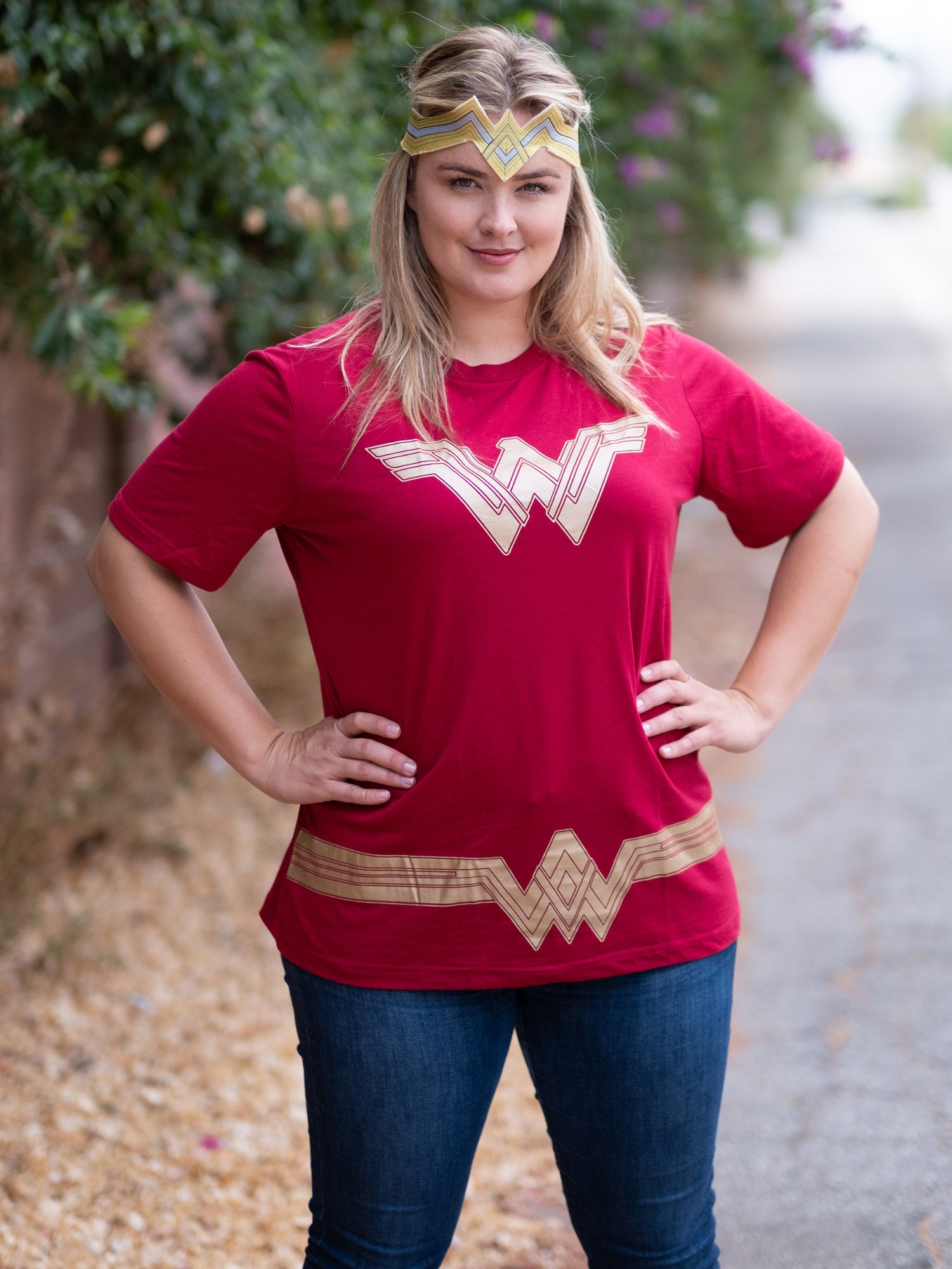 Women's Plus Size Wonder Woman Halloween Costume T-Shirt Tee Red
