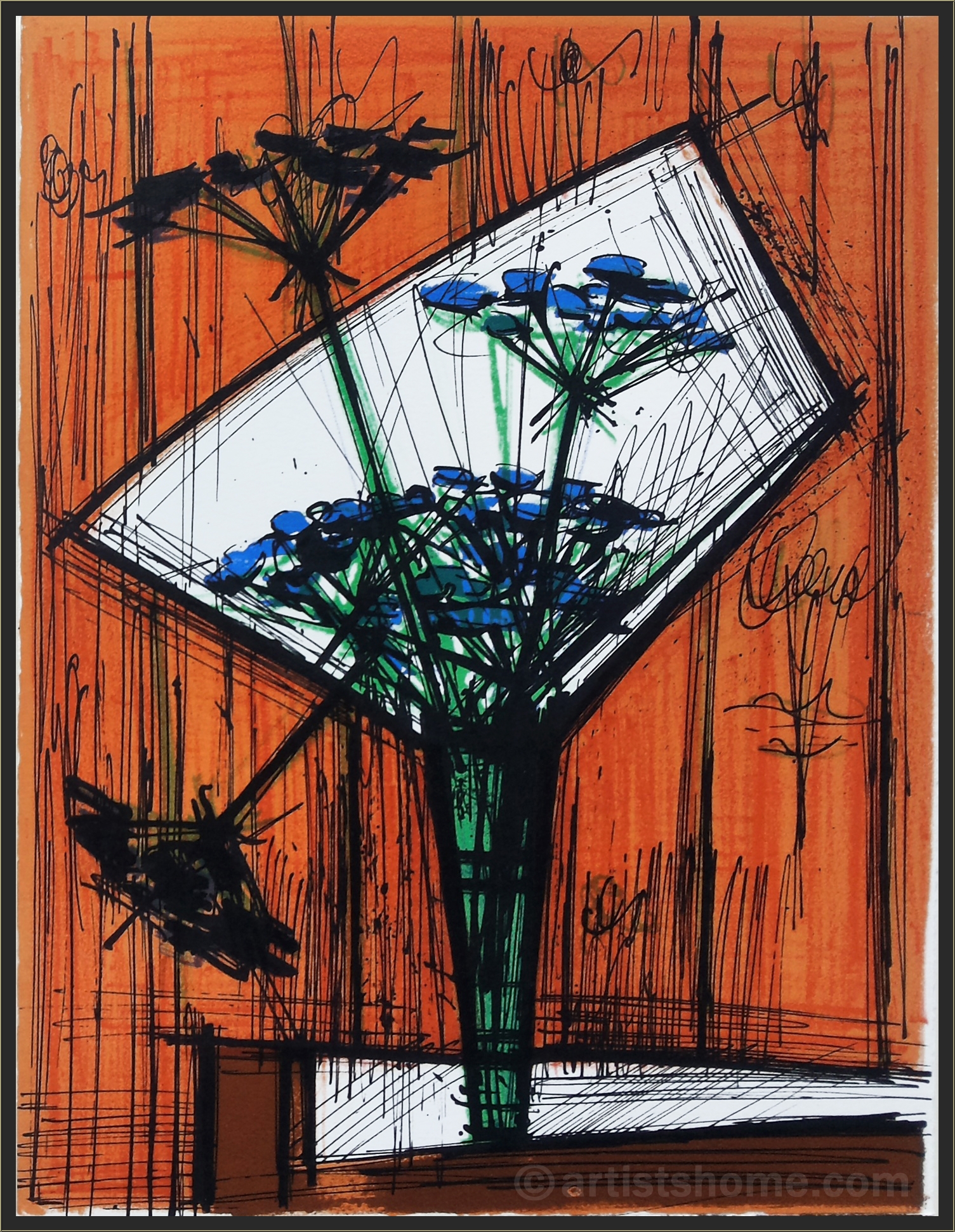 Bernard Buffet: Les ombelles 1972 Original Lithograph Arches