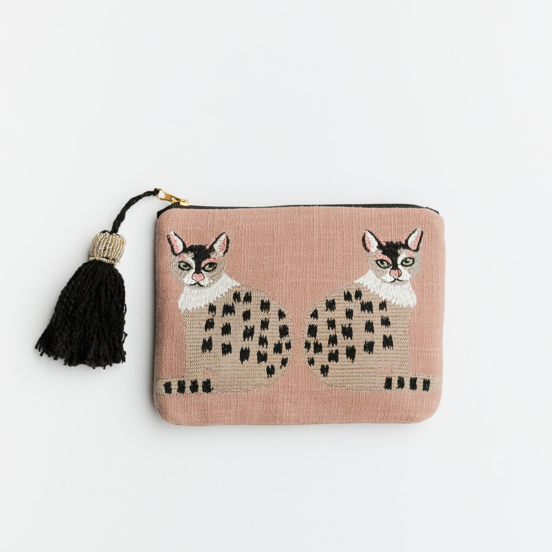 ツインキャット刺繍ポーチ｜ポーチ｜オルネ ド フォイユ公式オンライン