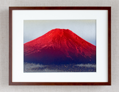 富士山」伊勢型紙インテリア額（￥7,700） | 伊勢型紙専門店おおすぎ
