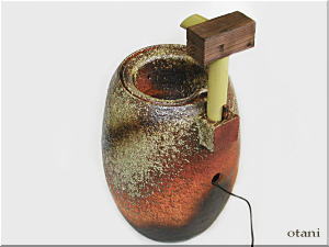 蹲【古信楽水琴窟蹲】電動つくばい陶器の販売