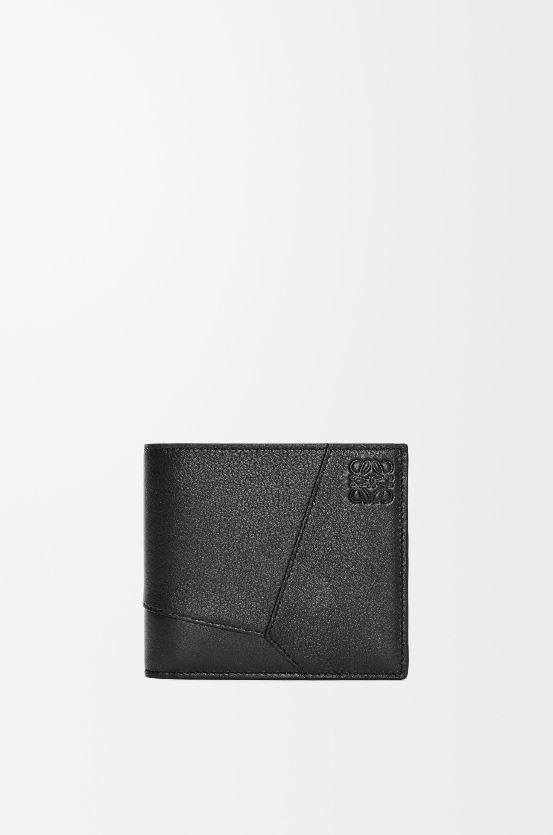 Puzzle bifold wallet in classic calfskin Black - LOEWE USA