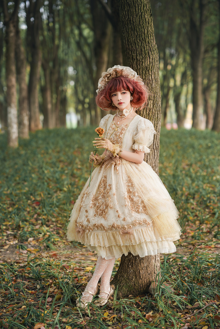 Fantastic Wind -Rome Rose Garden- Vintage Classic Lolita OP Dress