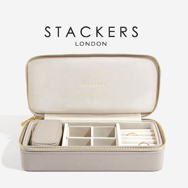 STACKERS】トラベル ジュエリーボックス L トープ グレージュ Taupe