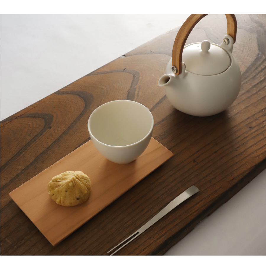 SALIU】 YAMASAKURA 山桜 茶敷 長角 木製 プレート 日本製 菓子器 菓子