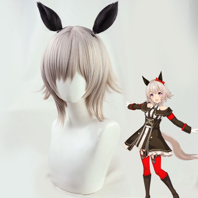 ウマ娘 プリティーダービー カレンチャン コスプレウィッグ 耳付き