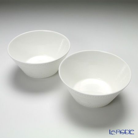 WEDGWOOD NANTUCKET ホワイトリブボウル 4個セット｜