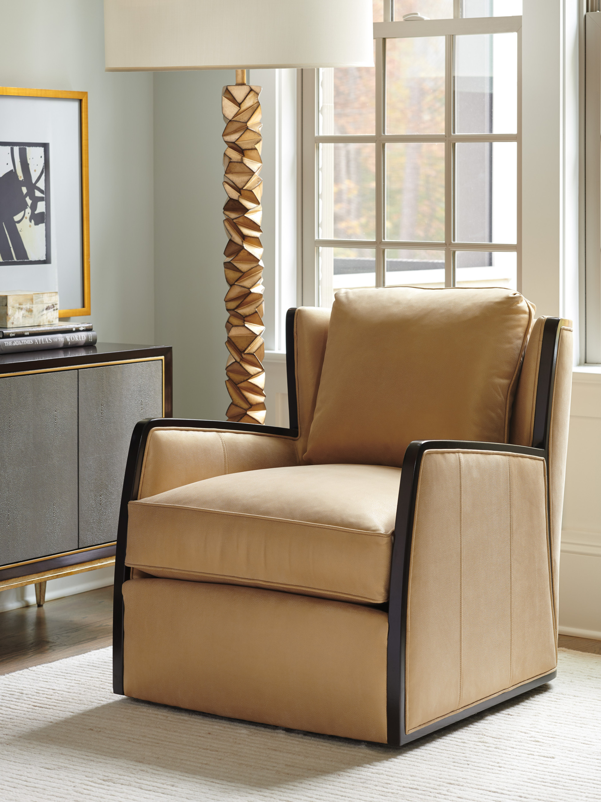 LL1938-11SW | Delancey Leather Swivel Chair | Carlyle| Lexington Home