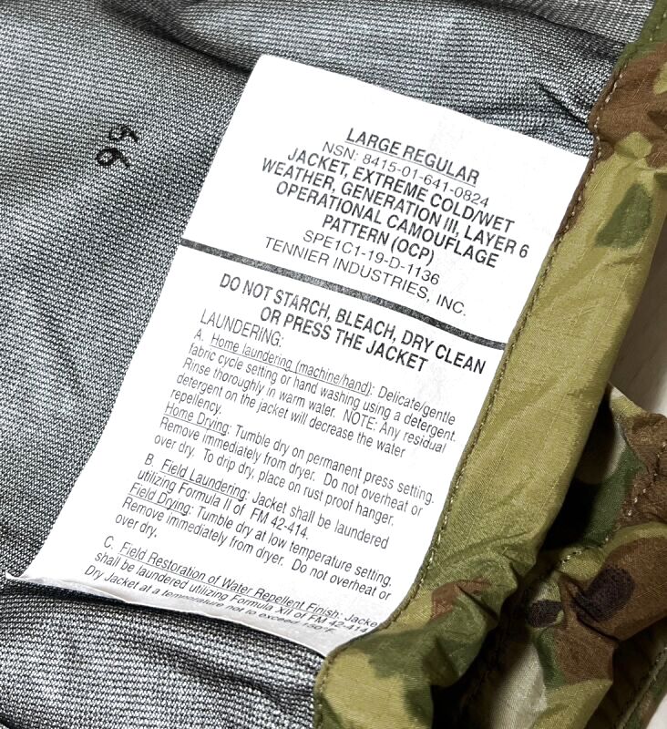 米軍実物,JACKET,EXTREME COLD/WET WEATHER(GENIII)LAYER 6 L-R