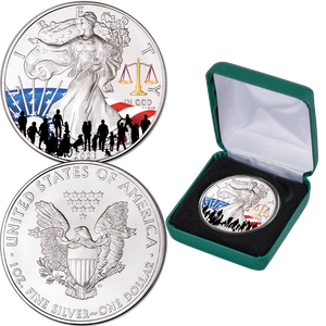 2021 Colorized Justice for All Silver American Eagle | Littleton