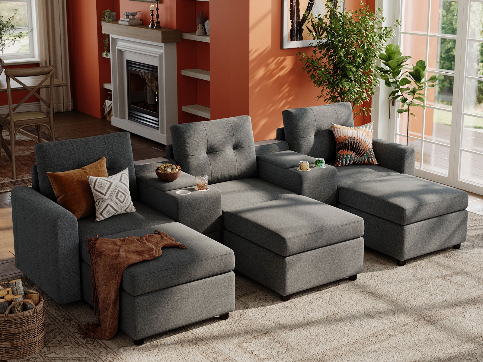 RUBIK III 3 Seats with 3 Ottomans & 2 Consoles