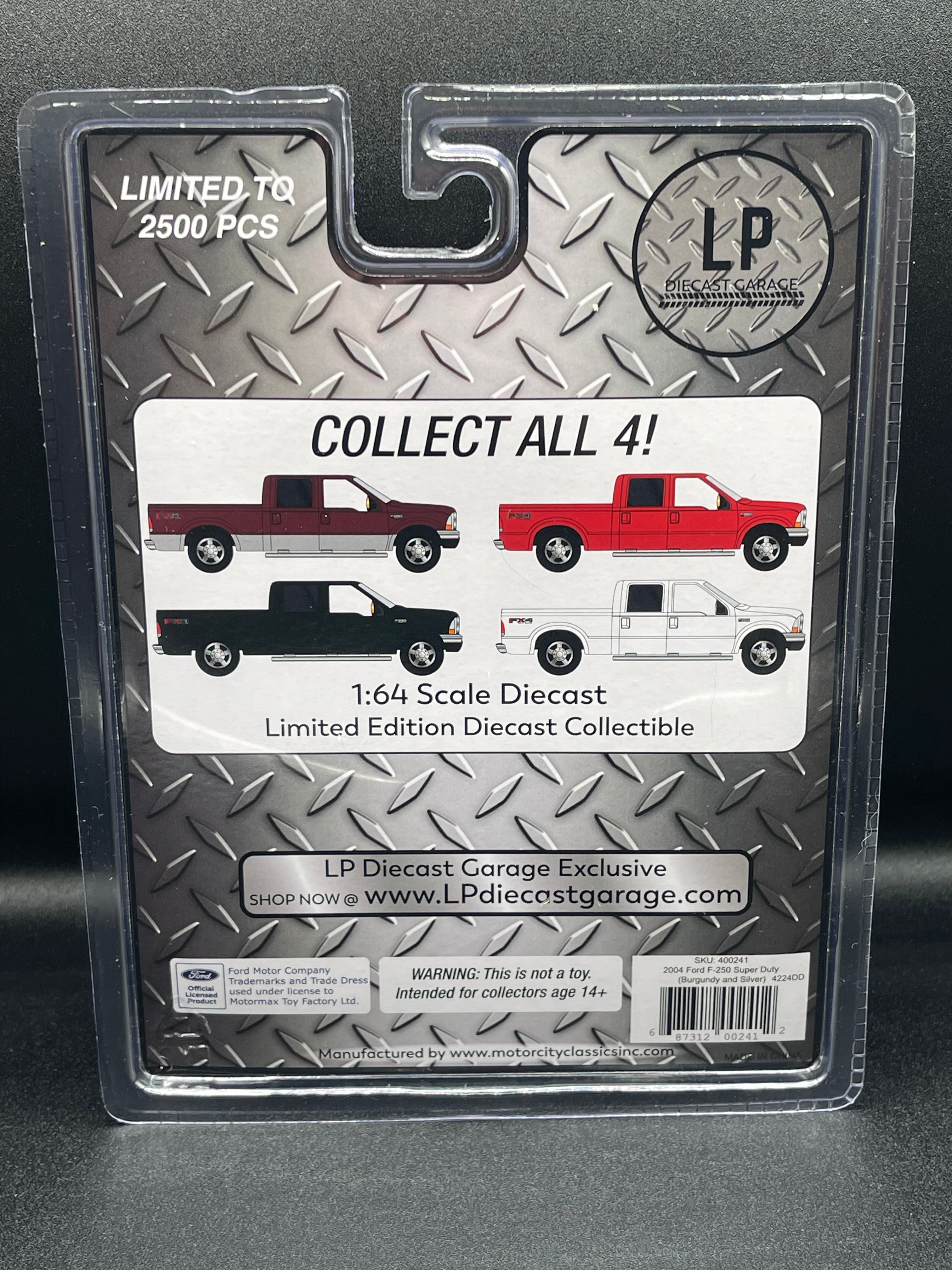 MOTORMAX 2004 Ford F-250 Truck Toreador Red/ Silver LP 1:64