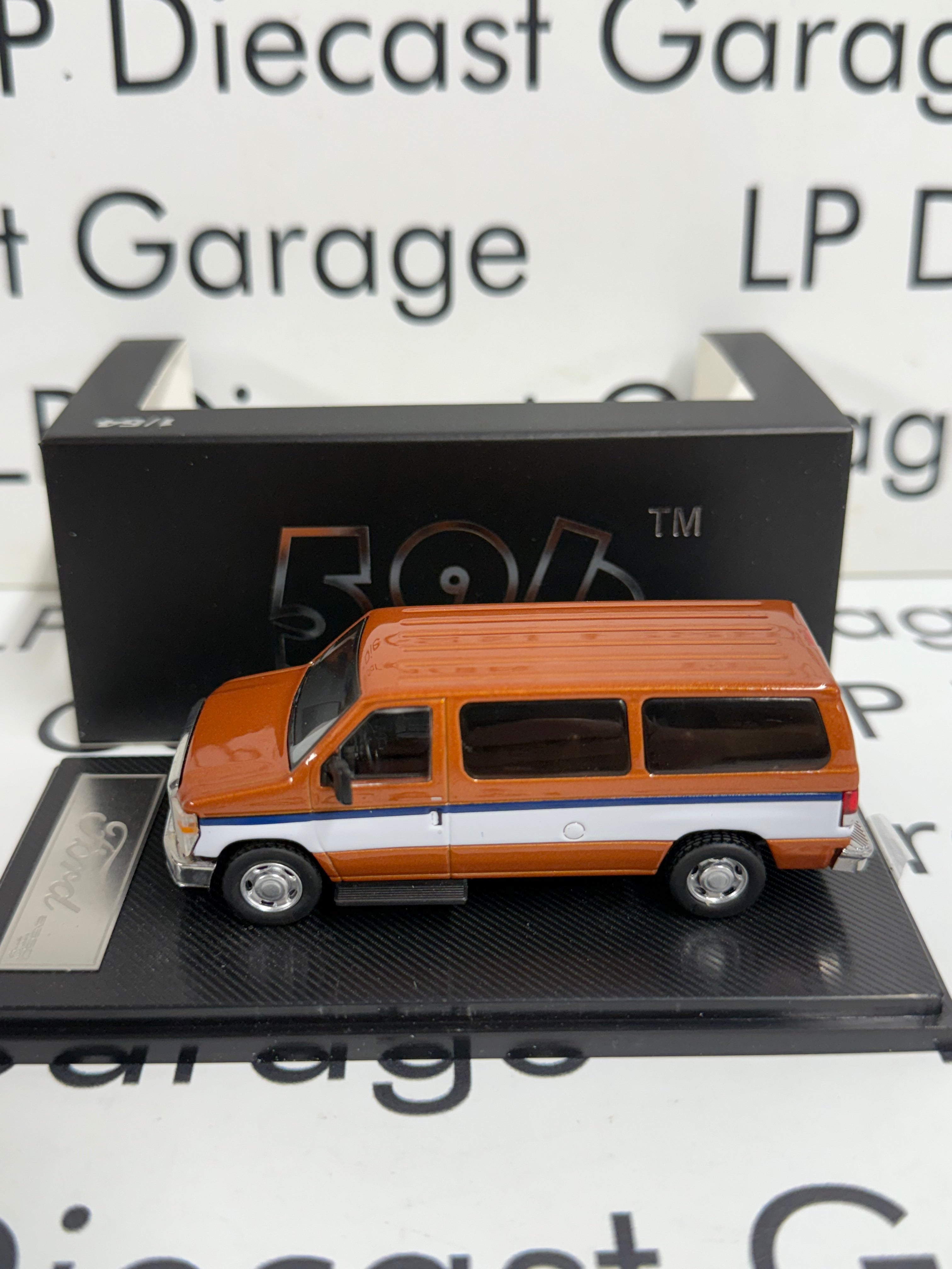 596 Model Ford E-350 Van Copper w/ White Stripe 1:64 Diecast