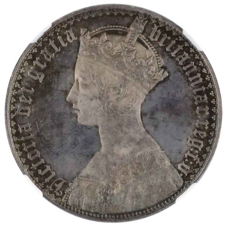 イギリス1853年ビクトリアゴシックゴチッククラウン銀貨SEPTIMO on