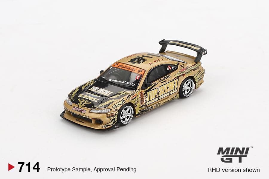 MINI GT 1:64 Nissan Silvia (S15) Top Secret D1GP in Gold – Model