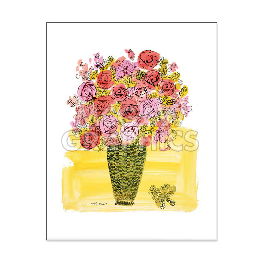 ウォーホル：（Stamped） Basket of Flowers, 1958 ポスター(（Stamped