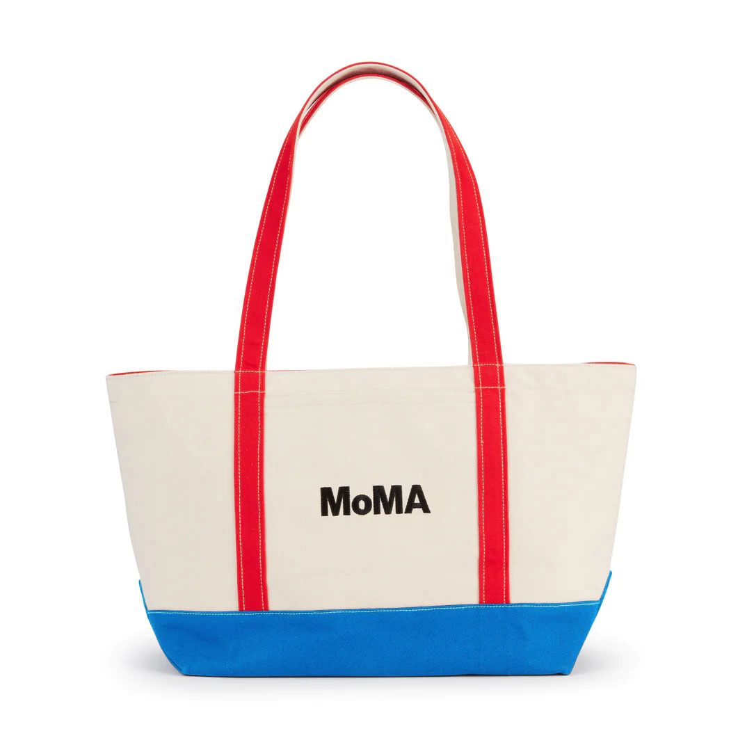 MoMA Baggu キャンバスバッグ ミディアム ブルー／レッド(（ミディアム