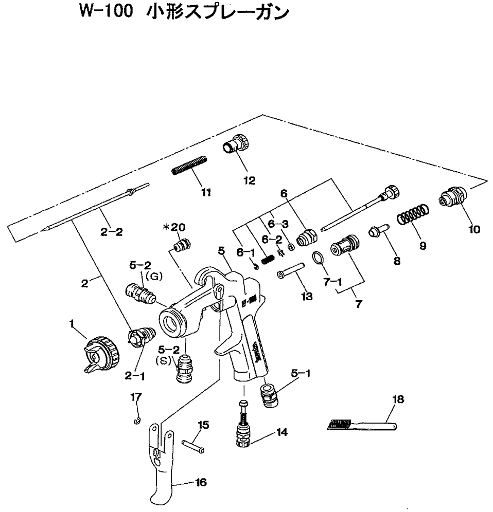 小型スプレーガンW－100シリーズ(重力・吸上げ・圧送) アネスト