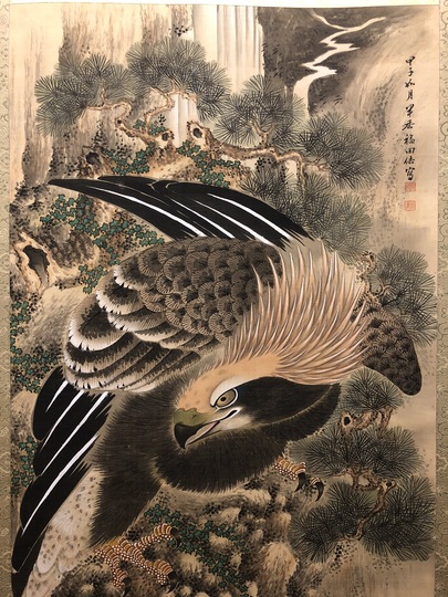 真作】掛軸 諏訪の鴨 逸品 O40 真作】掛軸 諏訪の鴨 逸品 O40 真作