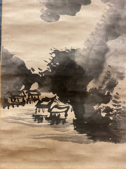 谷文晁 山陽翁題詩山水図｜古美術・掛け軸の販売・買取・鑑定-松本松栄堂