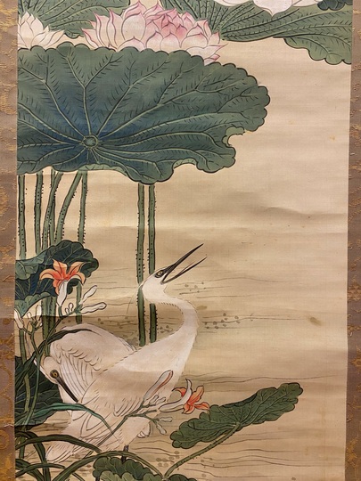 谷文晁 紅白蓮鷺図｜古美術・掛け軸の販売・買取・鑑定-松本松栄堂
